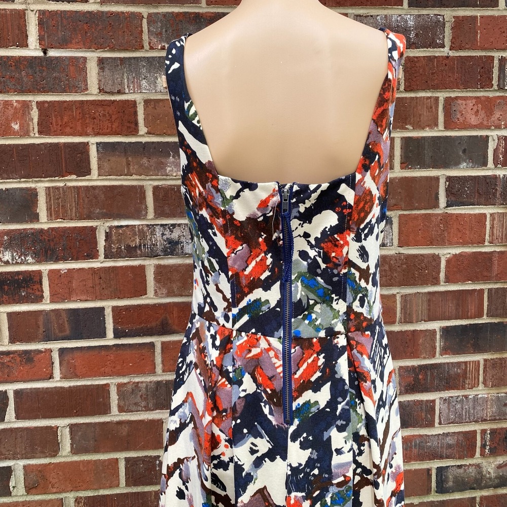 Anthropologie Maeve Fit And Flare Zip Up Pocket Stretchy Colorful Dress,Size M - Picture 15 of 15